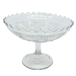 Antique EAPG Compote Higbee Glass Melrose Sheaf and Diamond Pattern~8.5" x 6.5"